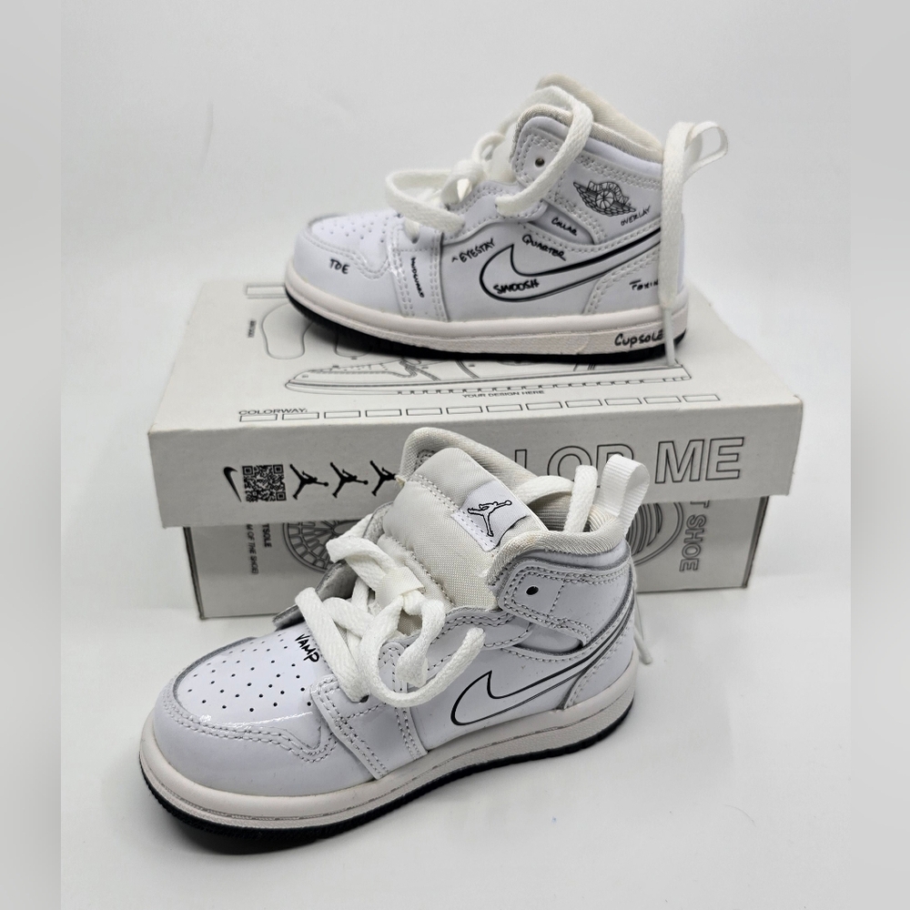 Nike White and Black High-Top Sneakers